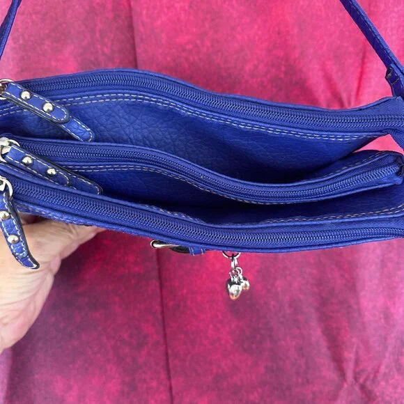 ROSETTI WOMEN PURSE HANDBAG SHOULDER NAVY BLUE 3 POCKET WITH ZIPPER SMALL - Picture 5 of 14